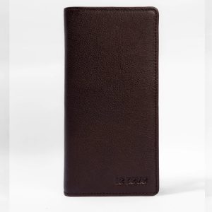 Brown Leather Zippered Travel Wallet