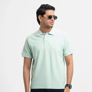 Light Green Cotton Pique Polo