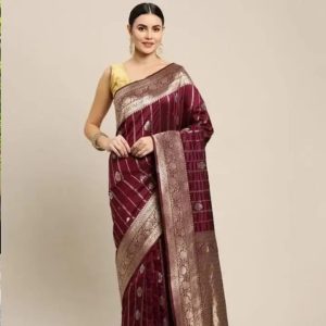Stylish & Glorious Printed Silk Saree With Blouse Piece FREE
